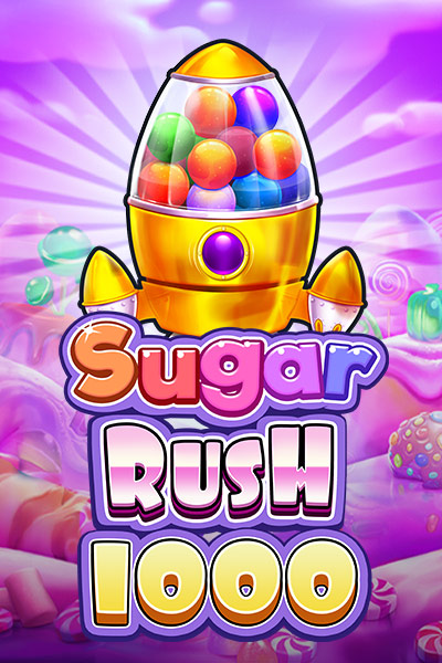 A vibrant and sweet image of the game 'Sugar Rush 1000', highlighting the delectable candy-themed symbols and the promise of abundant rewards.